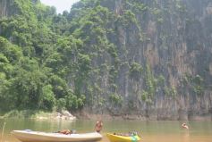 Visiting Tad Sae Waterfall, Trekking And Kayaking Full Day