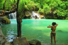Slow boat to Pak Ou caves and Kuang Si falls Full-day tour