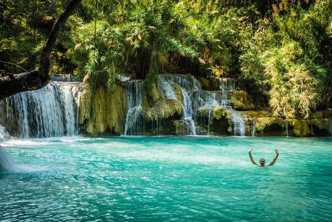 Laos Waterfalls, Kuang Si falls